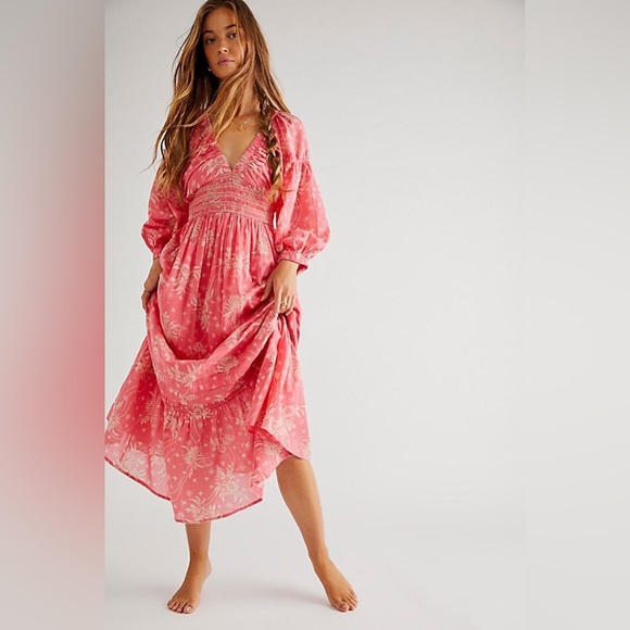 Free People Dresses & Skirts - NWT Free People Golden Hour Maxi Dress in Electropop Pink